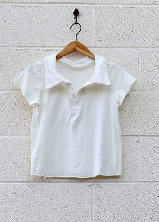 SAMPLE SALE - Preppy Ojai Cropped Shirt  / S / Light Hemp / Natural / (122)