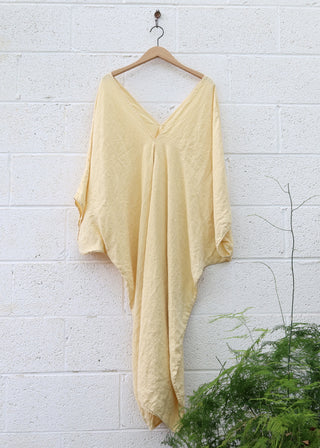 SAMPLE SALE - Flip V Migration Below Knee Kaftan  / OS / Linen / Sunshine / (123)