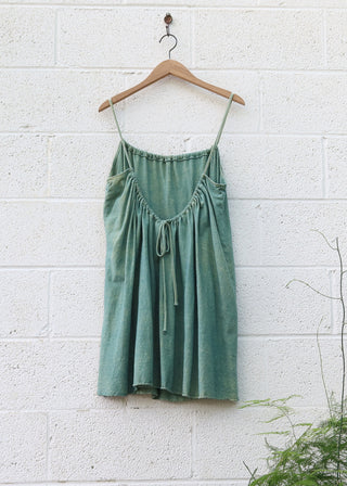 SAMPLE SALE - Dusk Short Dress / S / Light Hemp / Sage / (170)