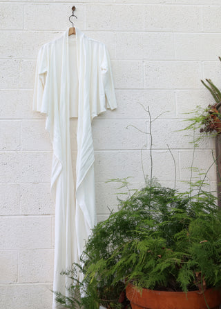 SAMPLE SALE - Cocoon Wrap Around Cropped Jacket / S / Light Hemp / Natural / (186)