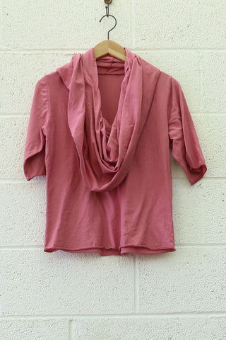 SAMPLE SALE - Super Cowl Simplicity Cropped Shirt  / M / Tissue / Blush / (90)