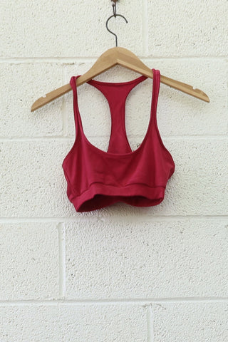 SAMPLE SALE - Sadhana Racerback Banded Bra / S / Stretch Cotton / Red / (224)