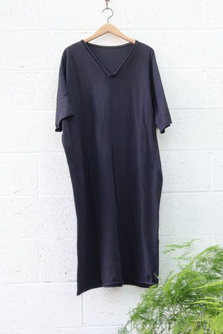 SAMPLE SALE -  Ritual Kimono Below Knee Kaftan / 2XS-S / Organic Cotton / Midnight / (233)