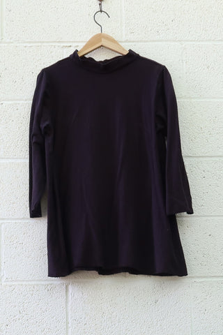 SAMPLE SALE -  Mock Neck Ojai Shirt / XL / Light Hemp / Midnight / (236)