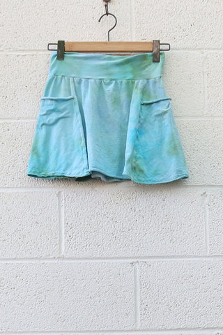 OOAK - Perfect Pockets Mini Skirt / M / Light Hemp / Ice Dye (344)