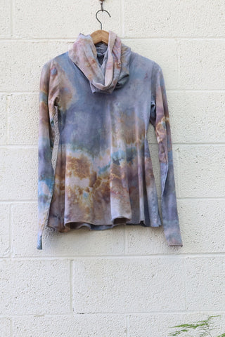 OOAK - Chunky Cowl Babydoll Shirt / S / Light Hemp / Ice Dye (347)