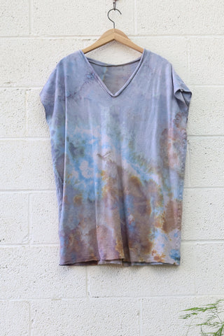 OOAK - Ritual Short Kaftan / 2XS-S / Light Hemp / Ice Dye (356)