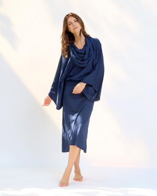 Super Cowl Birdie Banded Simplicity Below Knee Dress