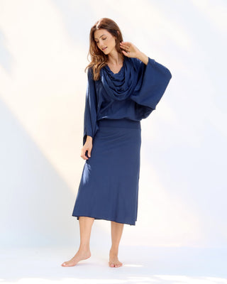 Super Cowl Birdie Banded Simplicity Below Knee Dress