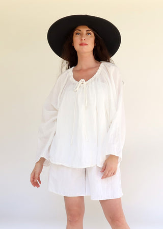 Drawstring Collar Bumble Bee Shirt Kaftan
