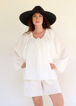 Drawstring Collar Bumble Bee Shirt Kaftan