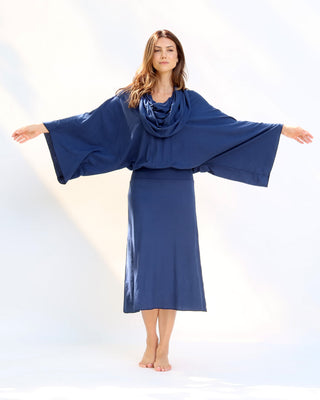 Super Cowl Birdie Banded Simplicity Below Knee Dress