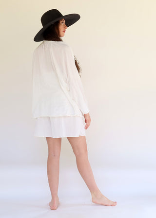 Drawstring Collar Bumble Bee Shirt Kaftan