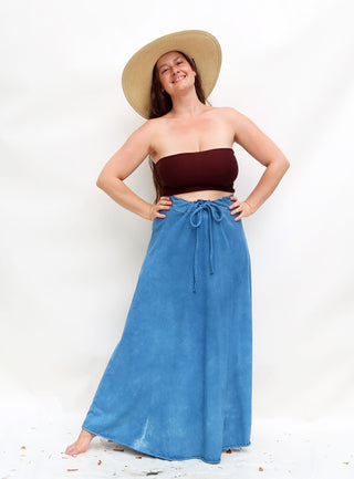 Drawstring Waist Wanderer Long Skirt