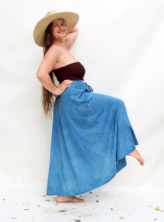 Drawstring Waist Wanderer Long Skirt