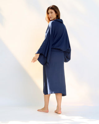 Super Cowl Birdie Banded Simplicity Below Knee Dress
