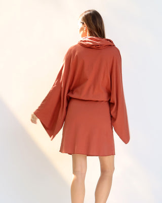 Super Cowl Birdie Banded Simplicity Short Dress
