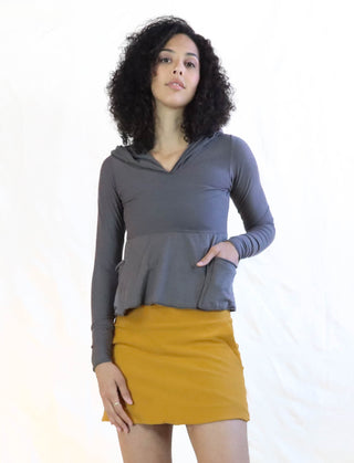 Hooded Eclipse Perfect Pockets Cropped Shirt