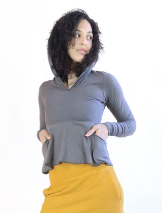 Hooded Eclipse Perfect Pockets Cropped Shirt