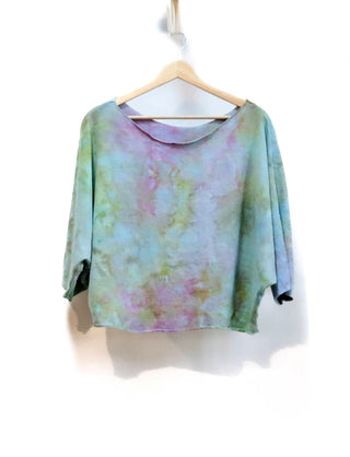 OOAK -  Boat Butterfly Cropped Shirt / L / Heavy Hemp  / Ice Dye (310)