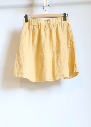 Sale - Mimosa Short Skirt / S  / Organic Linen / Sand (117)