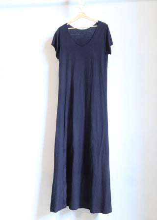 Sale - Slip Simplicity Long Dress / 2XL  / Light Hemp/Organic Cotton / Midnight (167)