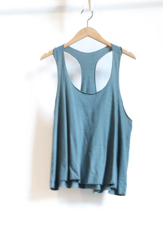 Sale - Racerback Wanderer Cropped Shirt / 2XL  / Light Hemp/Organic Cotton / Seafoam (181)