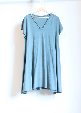 Sale - Ritual Wanderer Short Dress / 2XL / Light Hemp/Organic Cotton / Seafoam (193)