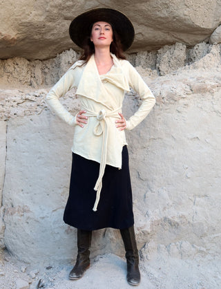 ORGANIC WOOL Cocoon Belted Jacket