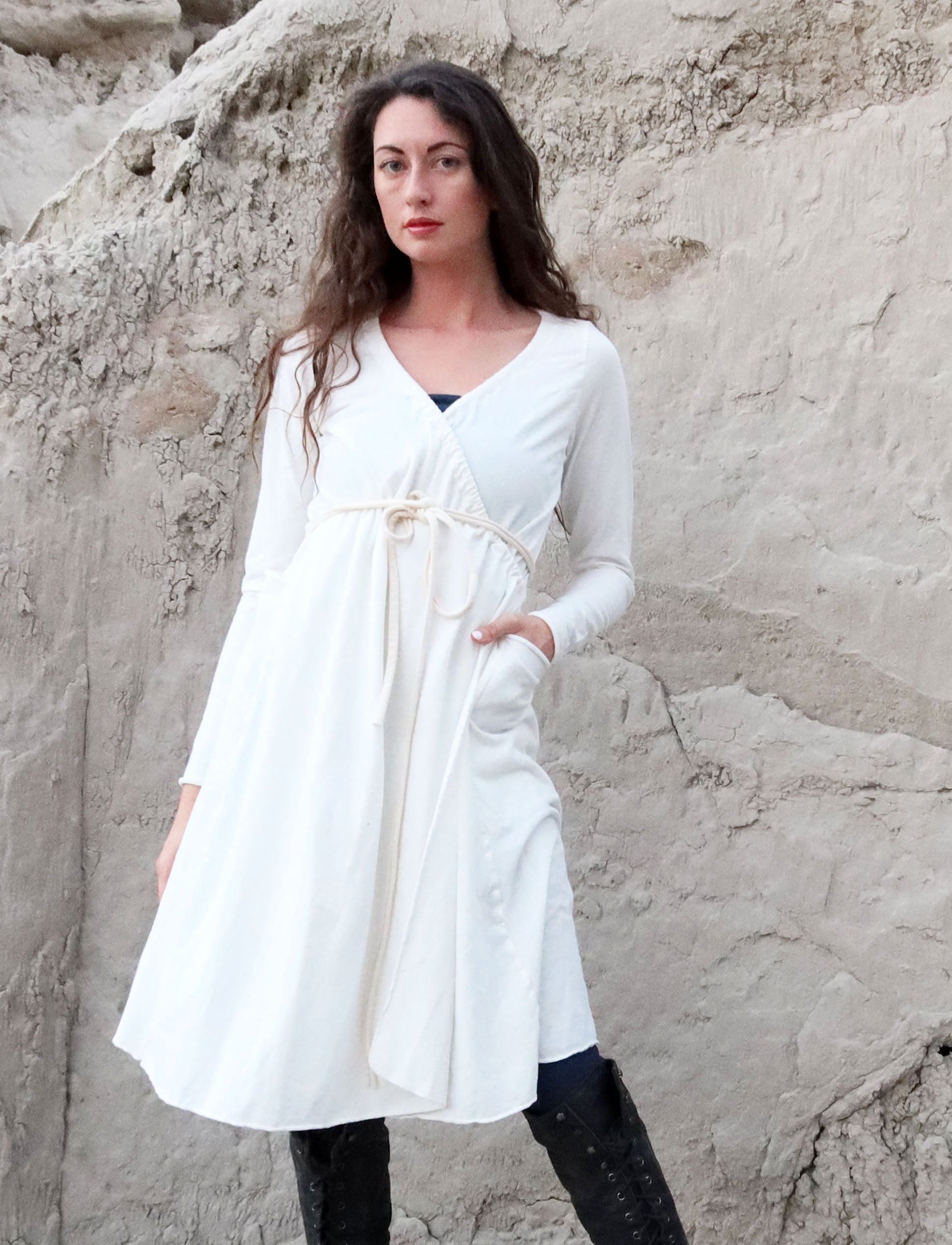 Drawstring Wrap Perfect Pockets Short Dress Gaia Conceptions Drawstring Wrap Perfect Pockets Short Dress Gaia Conceptions