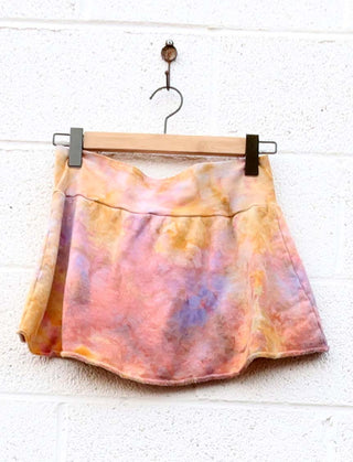 OOAK - Mini Skirt / XL / Fleece Hemp / Ice Dye (A100)