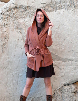 Hooded Cocoon Belted Shirt Jacket