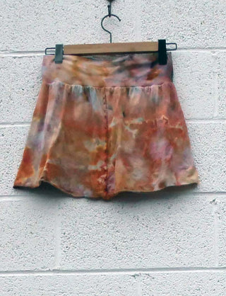 OOAK - Warrior Wanderer Mini Skirt / L / Tissue Cotton / Ice Dye (343)