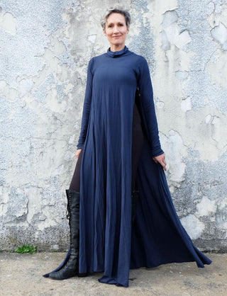 Turtleneck Vented Wanderer Long Dress