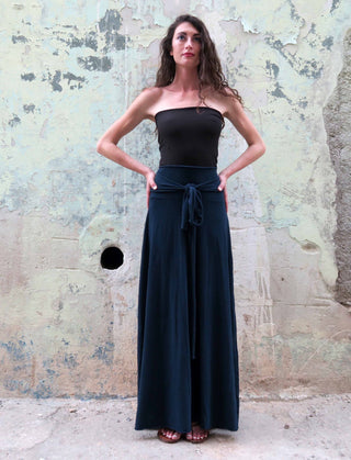 Wide Belted Simplicity Long Skirt