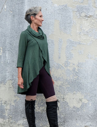 Chunky Cowl Petal Front Tunic