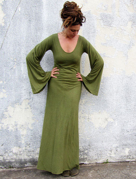 Bell Sleeve Slip Simplicity Long Dress Bell Sleeve Slip Simplicity Long Dress