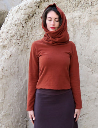 Chunky Cowl Simplicity Cropped Shirt
