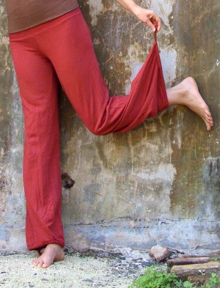 Harem Pants / Wide leg pants / Red Cotton Pants : Nature Touch