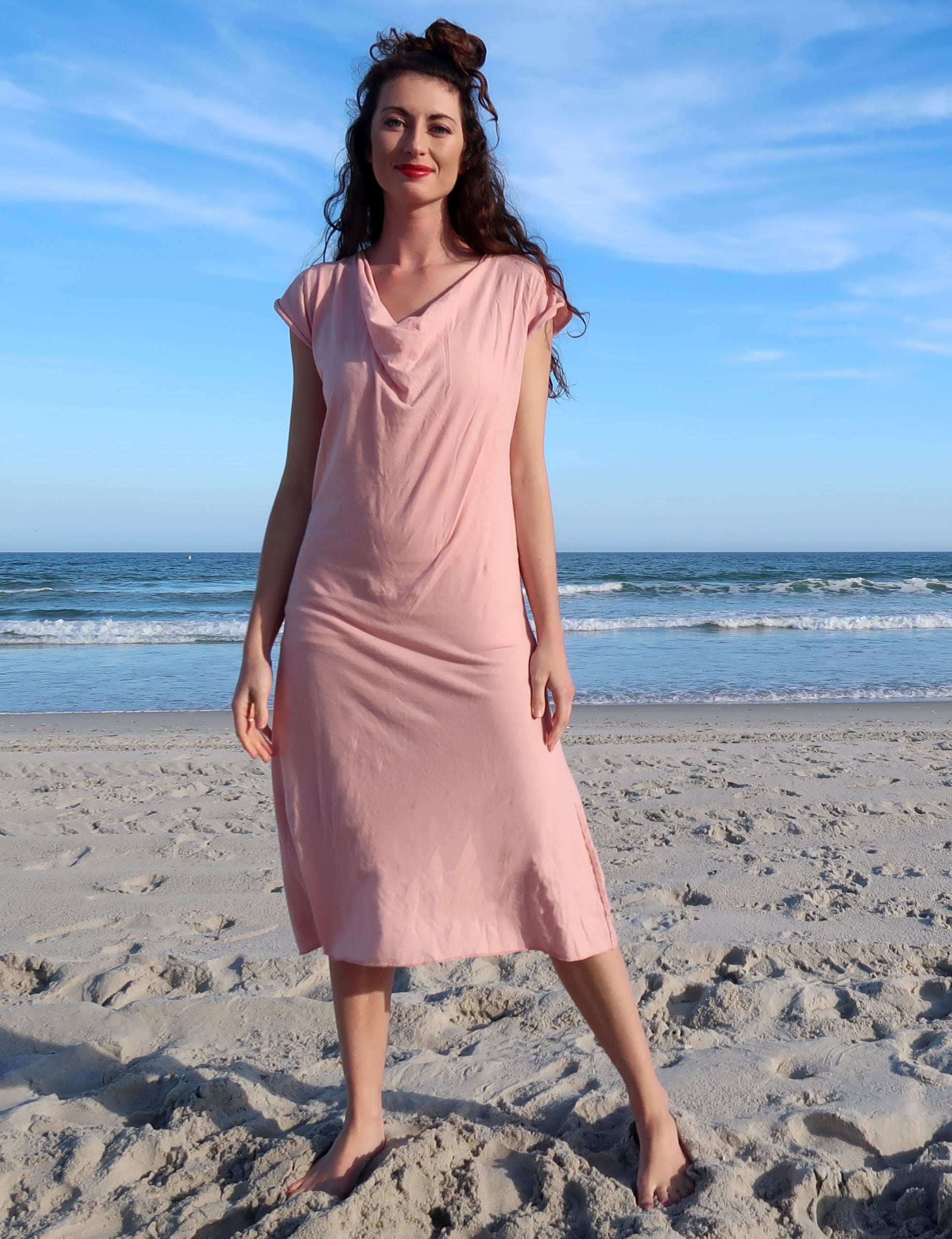 Float Neck Simplicity Below Knee Dress – Gaia Conceptions