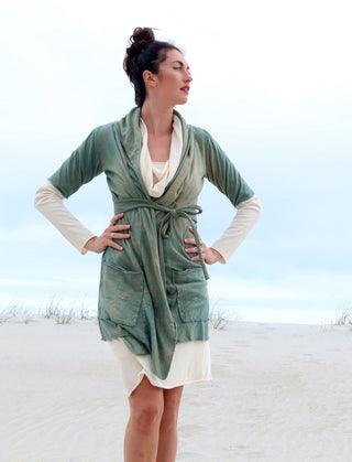 Hooded Simplicity Belted Tunic Cardigan