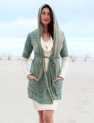 Hooded Simplicity Belted Tunic Cardigan
