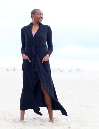 Hooded Simplicity Belted Long Cardigan