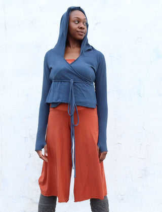 Hooded Wrap Cropped Shirt