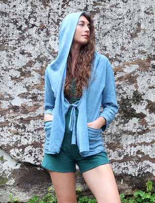 Hooded Tie Front Simplicity Cardigan