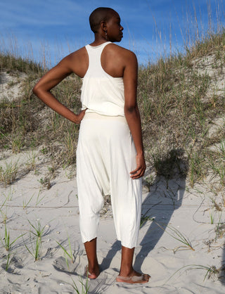 Float Neck Racerback Banded Jodhpur Pedal Pusher Jumper