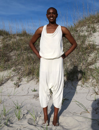 Float Neck Racerback Banded Jodhpur Pedal Pusher Jumper
