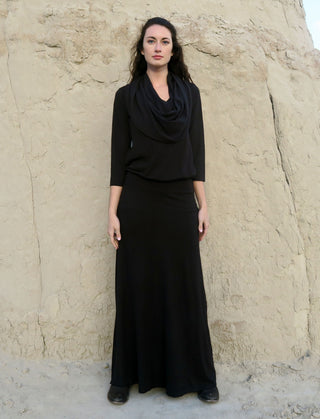Super Cowl Brooke Banded Simplicity Long Dress