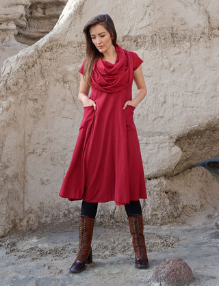 long sleeve below the knee dress Royal Knee Length Long Sleeve Dress 24192