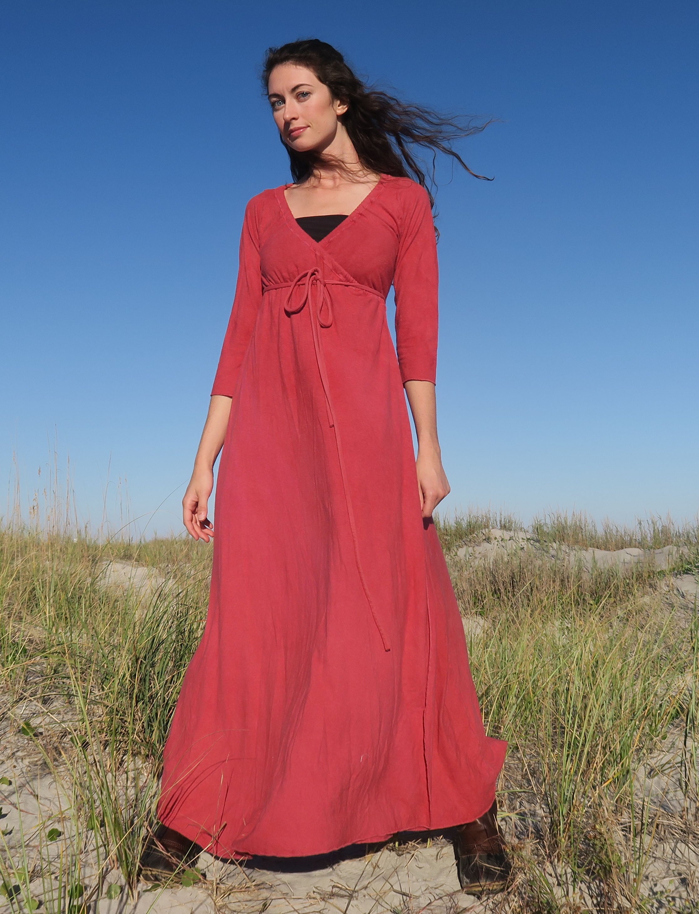 Drawstring Wrap Babydoll Long Dress Gaia Conceptions Drawstring Wrap Babydoll Long Dress Gaia Conceptions